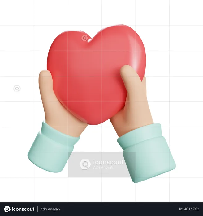 Hand Holding Love  3D Illustration
