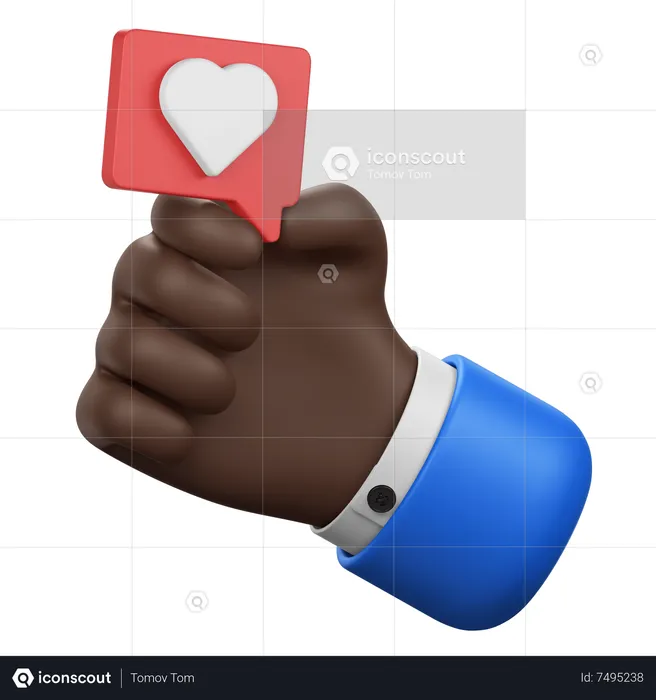 Hand Holding Love Message  3D Icon