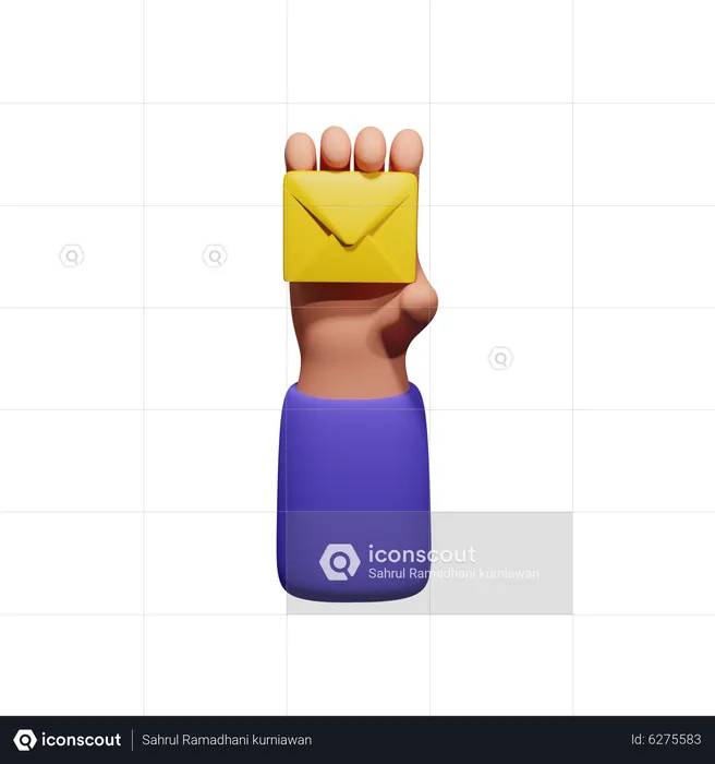 Hand Holding Mail  3D Icon