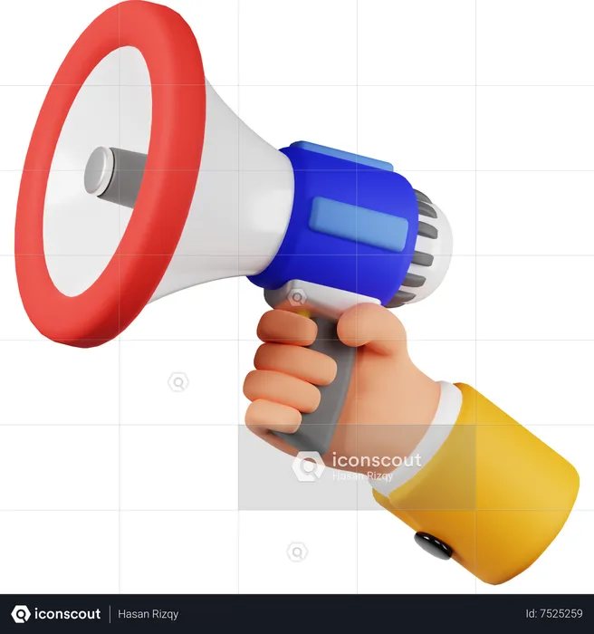 Hand Holding Megaphone  3D Icon