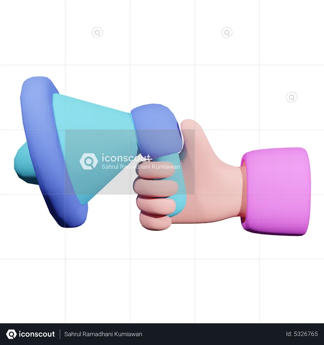 Hand Holding Megaphone  3D Icon