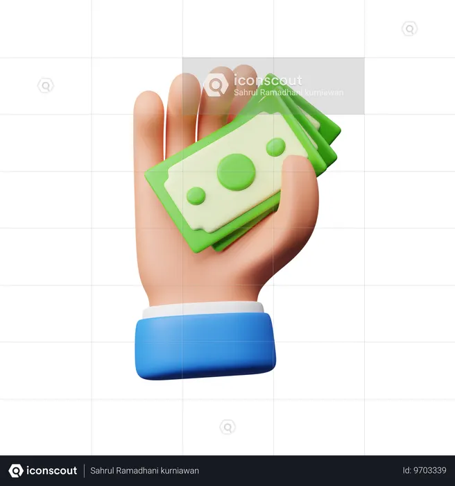 Hand holding money  3D Icon
