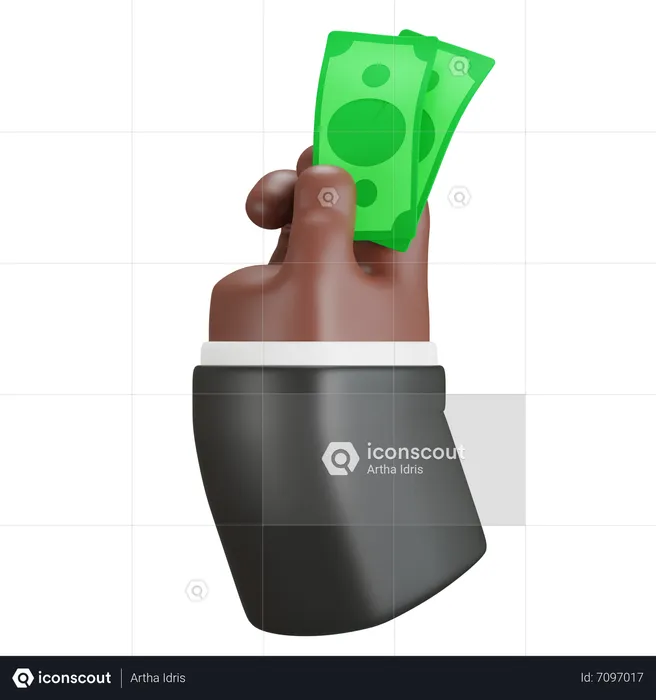 Hand Holding Money  3D Icon