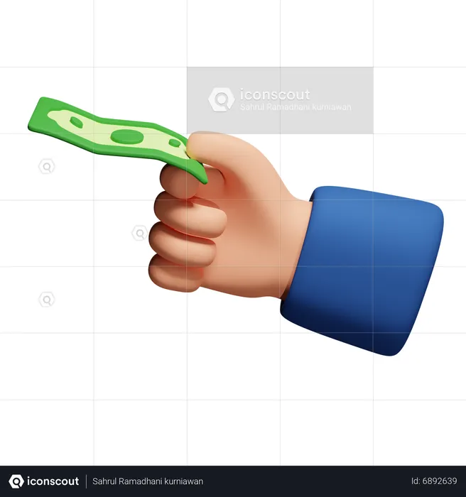 Hand Holding Money  3D Icon