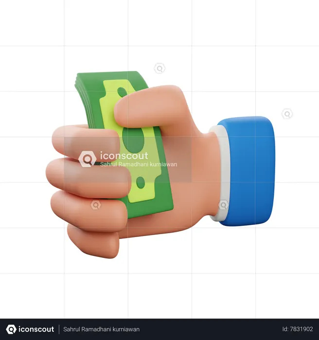Hand holding money  3D Icon