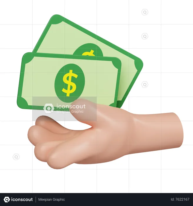 Hand Holding Money Emoji 3D Icon