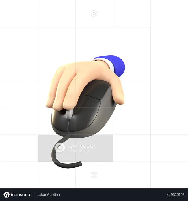 Hand Holding Mouse  3D Icon