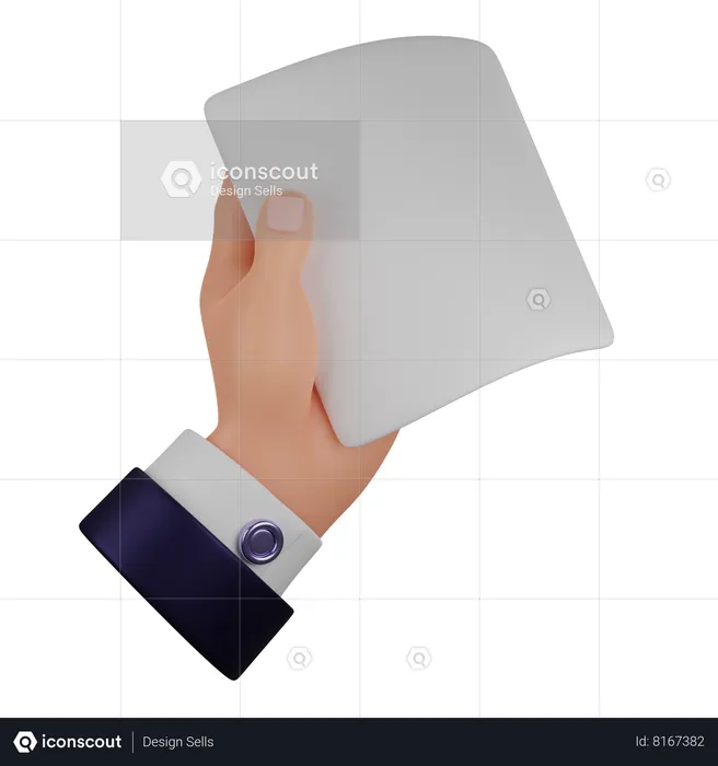 Hand Holding Paper  3D Icon