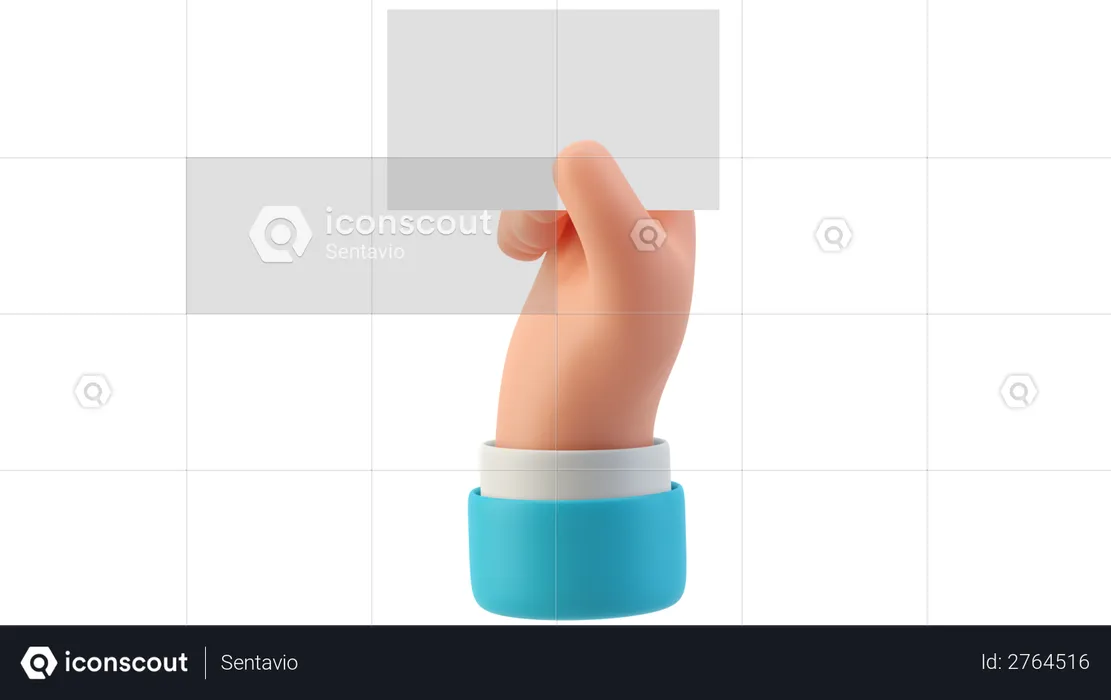 Hand holding paper  3D Illustration