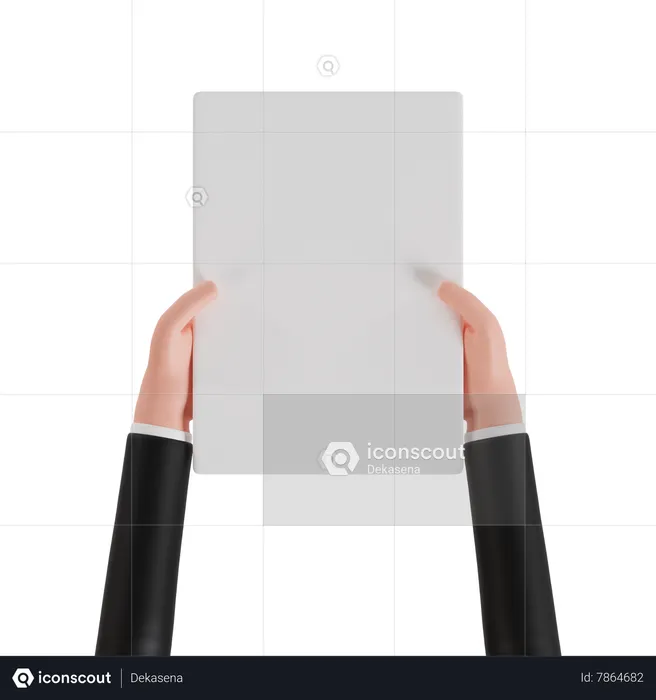 Hand Holding Paper  3D Icon