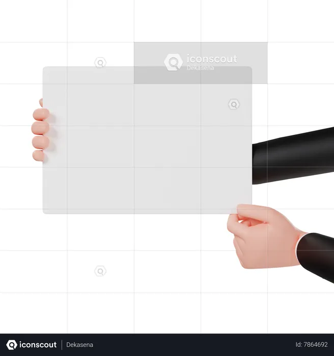 Hand Holding Paper  3D Icon