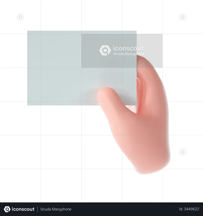 Hand holding paper  3D Illustration
