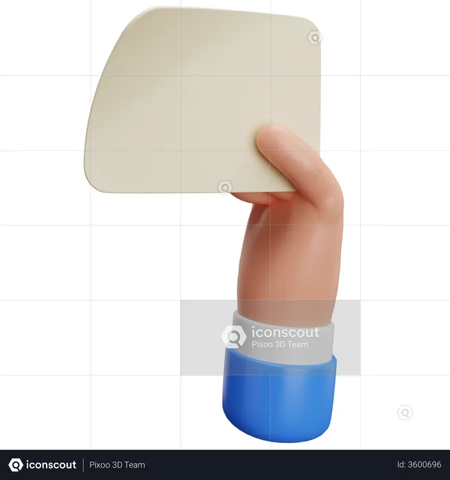 Hand Holding Paper  3D Illustration