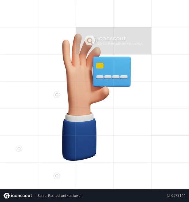 Hand Holding Payment Card  3D Icon