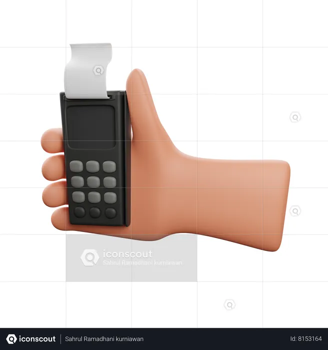 Hand Holding Payment Machine  3D Icon