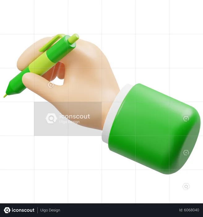 Hand Holding Pen  3D Icon