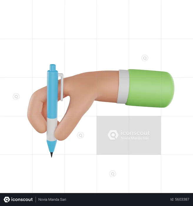 Hand Holding Pen  3D Icon