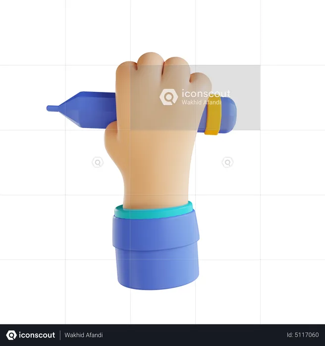 Hand Holding Pencil  3D Icon