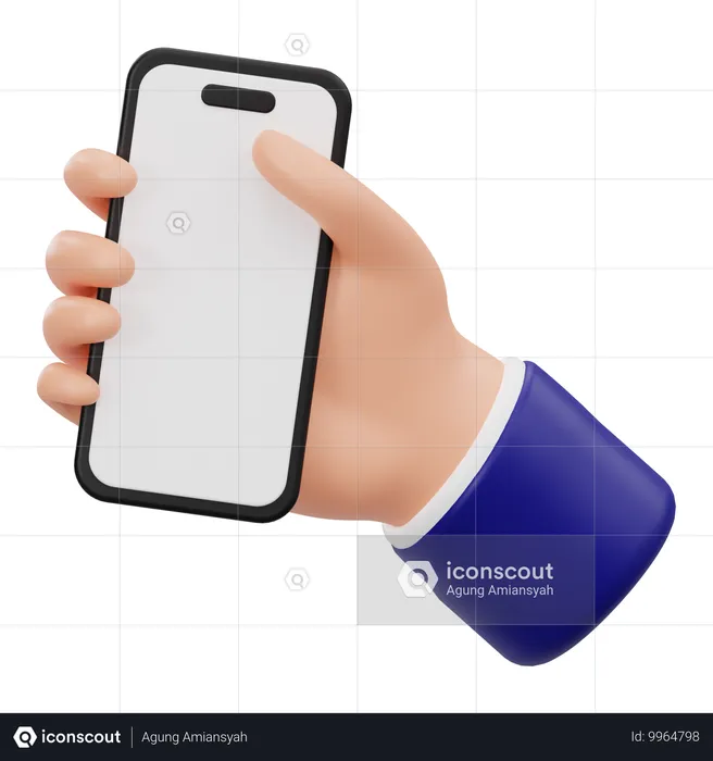 Hand Holding Phone  3D Icon