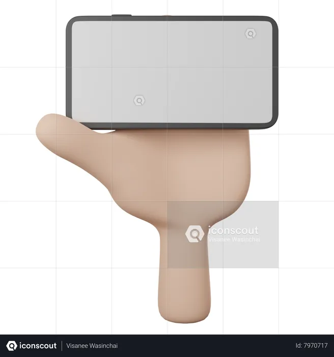 Hand Holding Phone  3D Icon