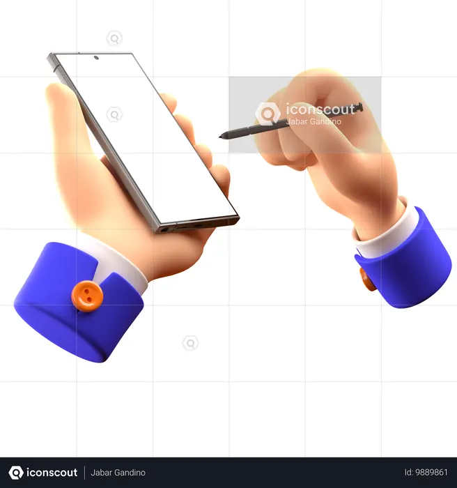 Hand Holding Phone 4  3D Icon