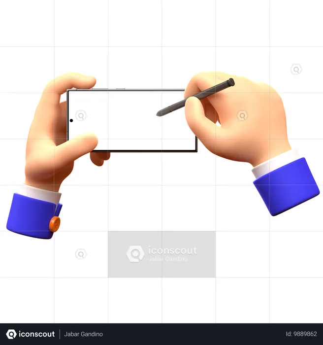 Hand Holding Phone 8  3D Icon