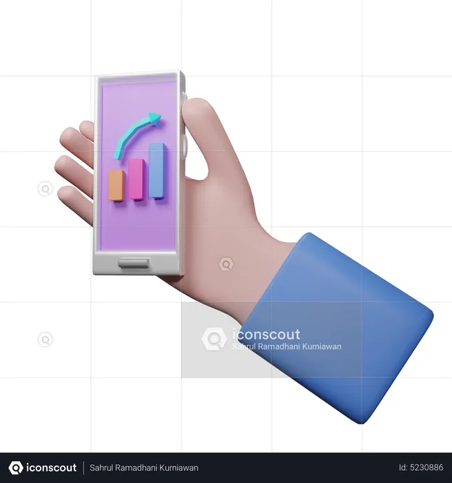 Hand Holding Phone With Report  3D Icon