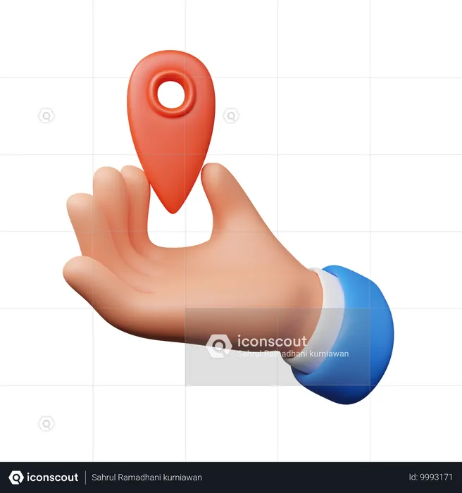 Hand holding pin location  3D Icon