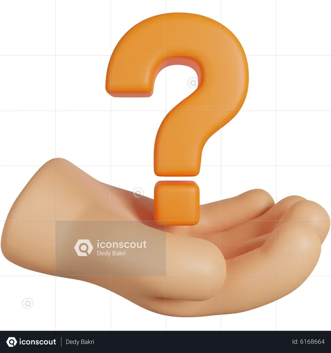 Hand Holding Question Mark  3D Icon