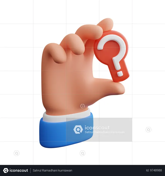 Hand holding question mark  3D Icon