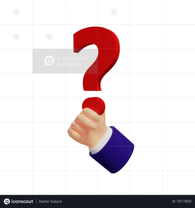 Hand holding question mark  3D Illustration
