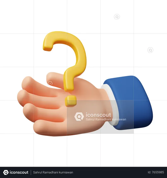 Hand Holding Question Mark  3D Icon