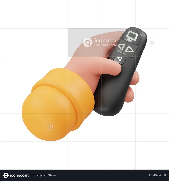 Hand Holding Remote  3D Illustration