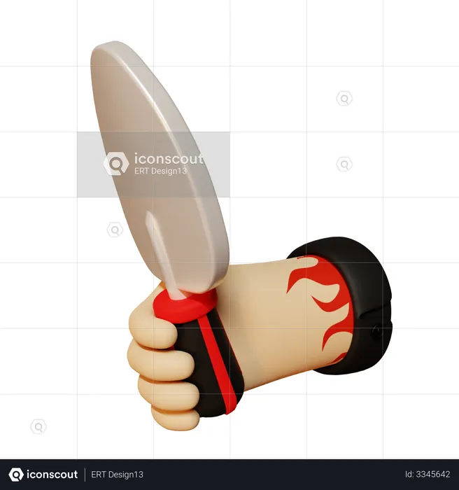 Hand Holding scoop  3D Illustration