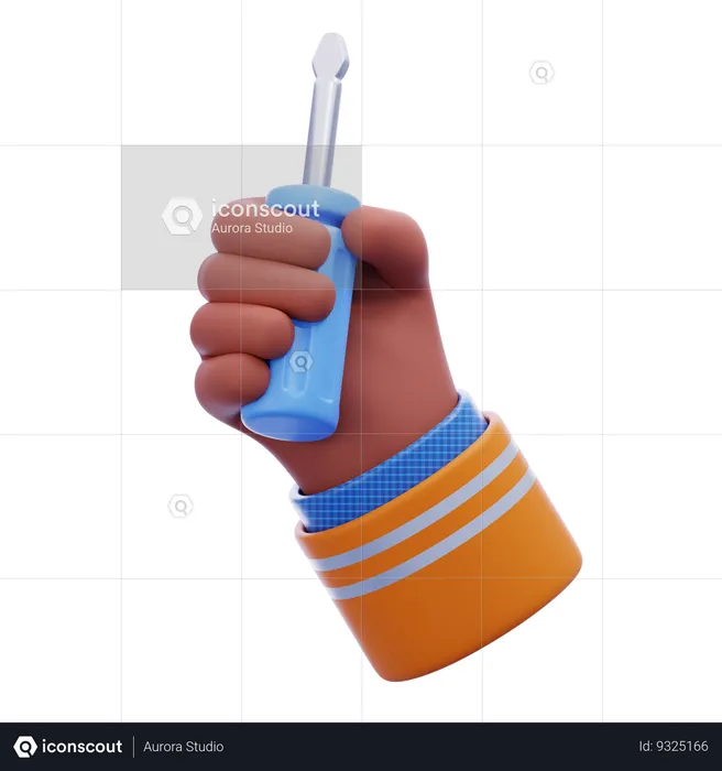 Hand holding screwdriver  3D Icon