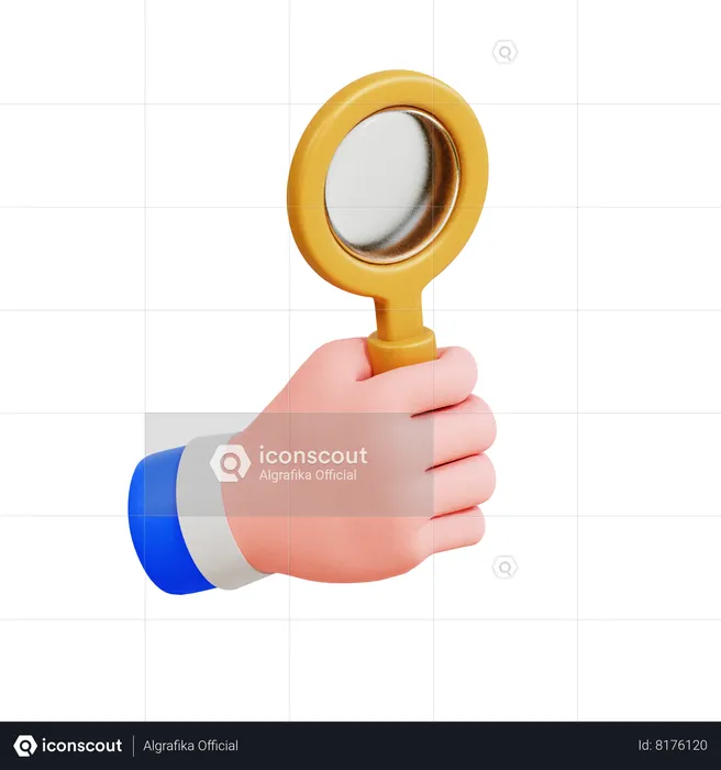 Hand Holding Search  3D Icon