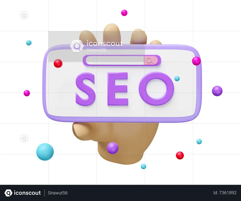 Hand Holding Seo  3D Icon