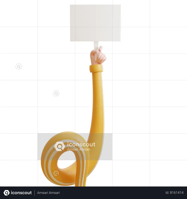 Hand Holding Signboard Emoji 3D Icon
