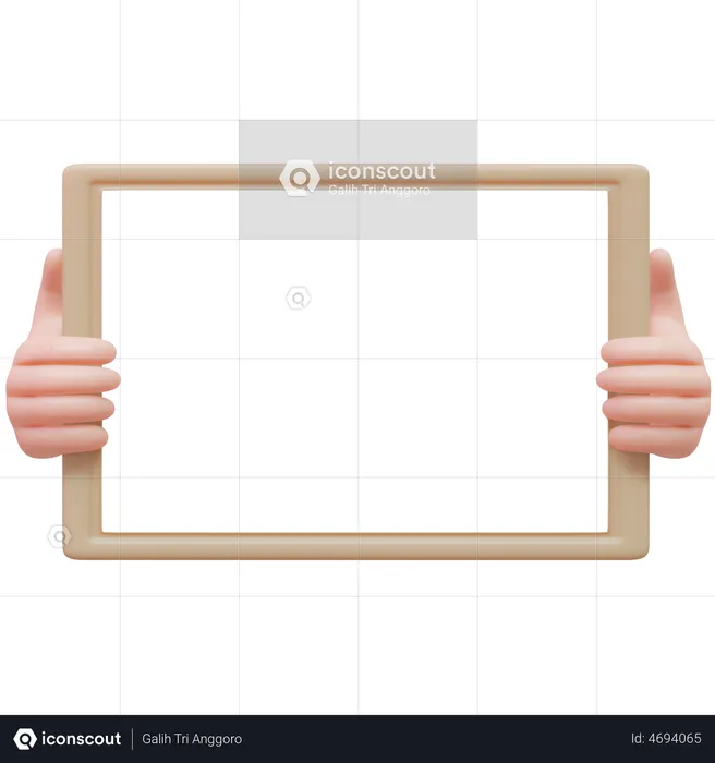 Hand Holding Signboard  3D Illustration