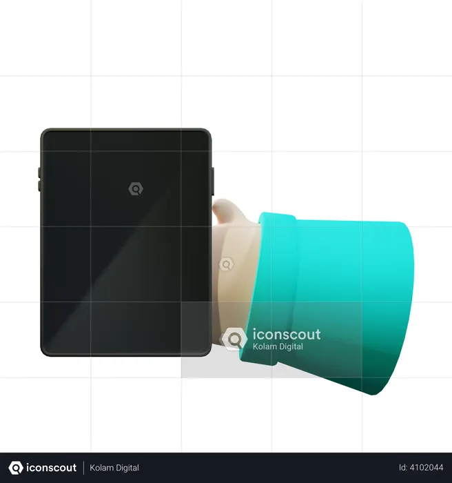 Hand Holding Smart tablet  3D Illustration