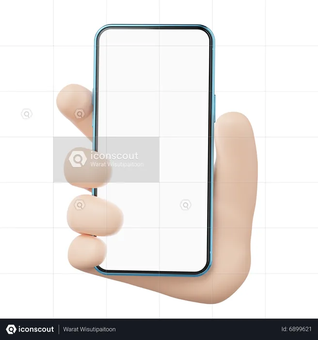 Hand Holding Smartphone  3D Icon