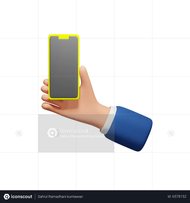 Hand Holding Smartphone  3D Icon