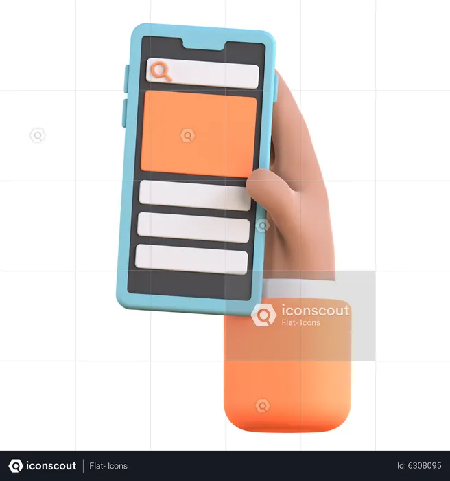 Hand Holding Smartphone  3D Icon
