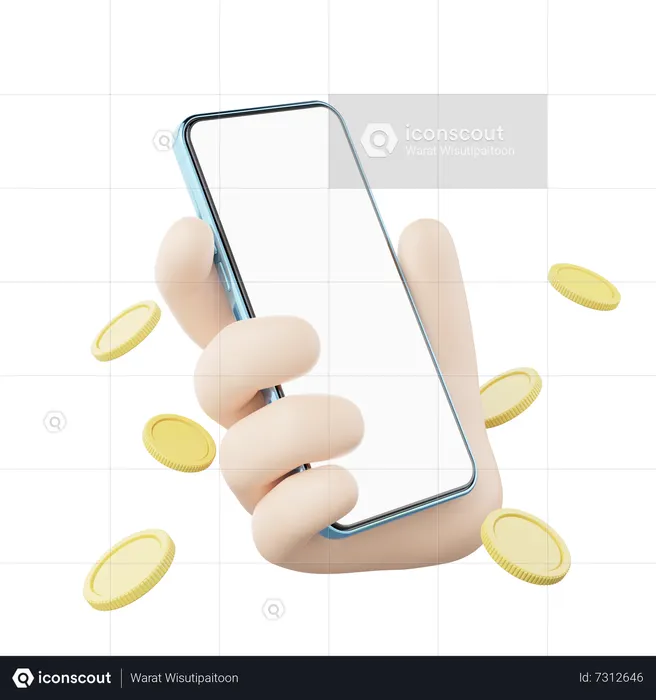 Hand Holding Smartphone  3D Icon