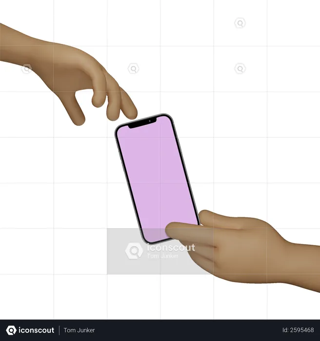 Hand Holding Smartphone for advertising  3D Illustration