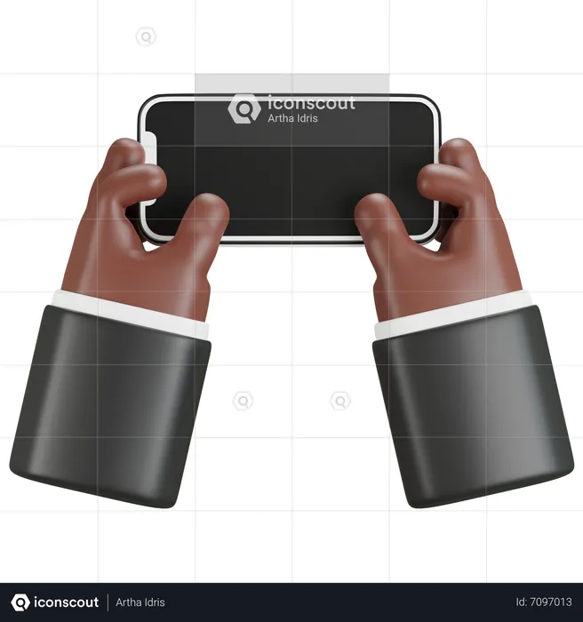 Hand Holding Smartpone  3D Icon