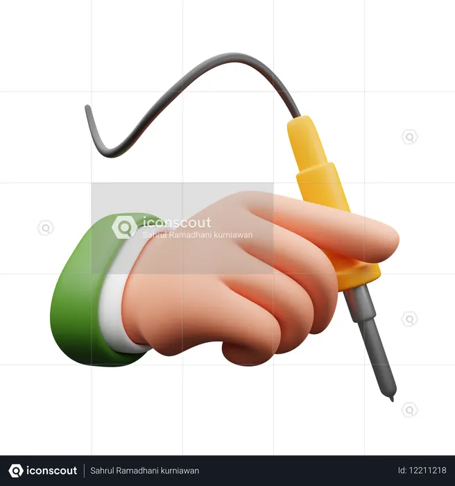 Hand Holding Soldering Iron  3D Icon