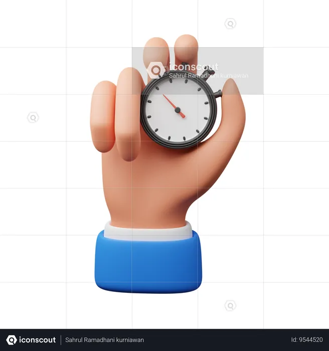 Hand Holding Stopwatch  3D Icon