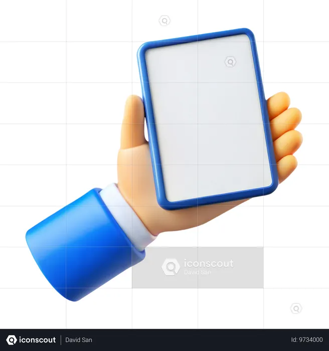 Hand Holding Tablet  3D Icon