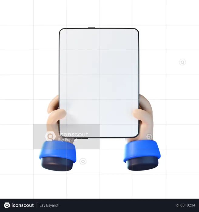 Hand Holding Tablet  3D Icon